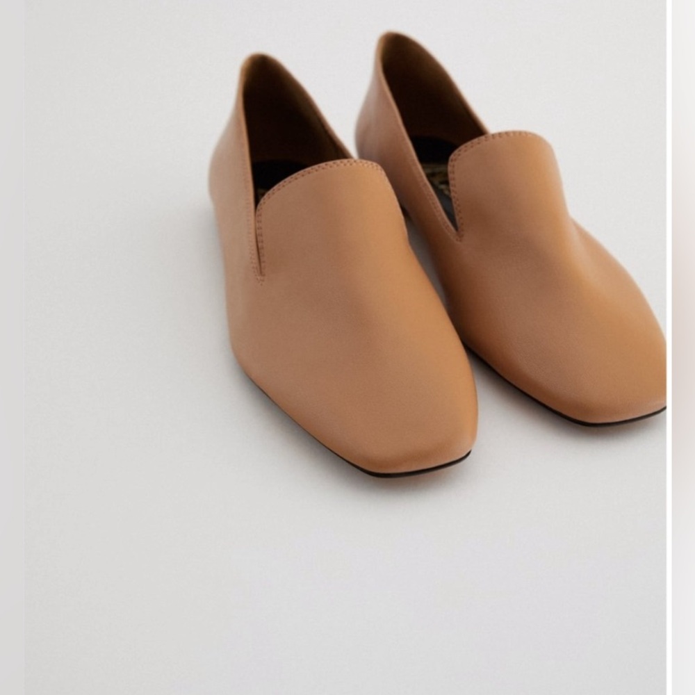 Zara Tan Slip-On Loafers
